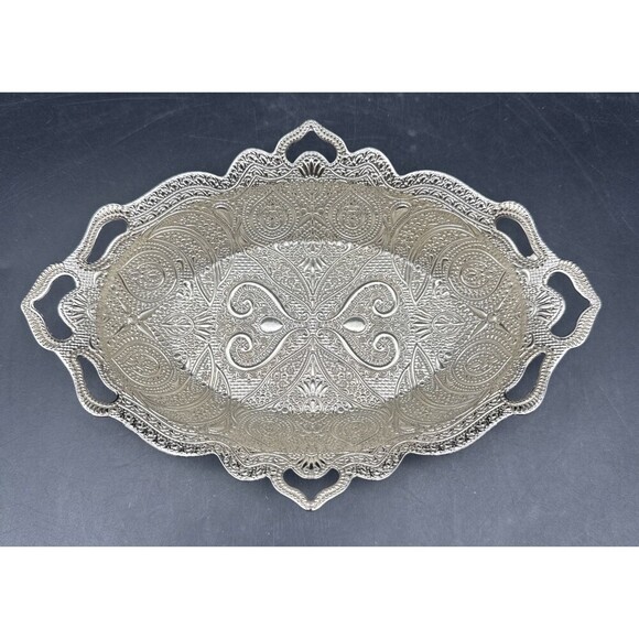 VTG Sena 273 Metal Heart Serving /Trinket /Soap Dish 8” X 5.5” Made In Turkey - Picture 5 of 10